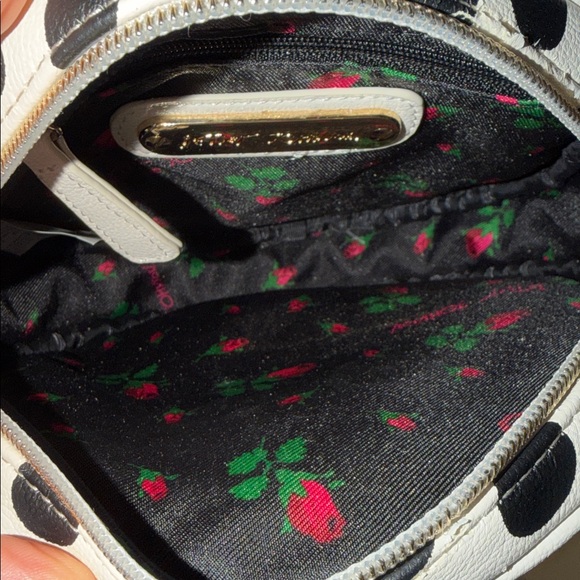 🆕 BETSEY JOHNSON Polka Dot Smiley Face Crossbody Bag NWT Pearls Rhinestones - Picture 14 of 17